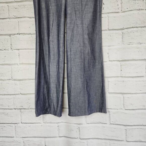 Elevenses Womens Gray Cotton Textured Wide Leg Pants Size 6 - Picture 4 of 12